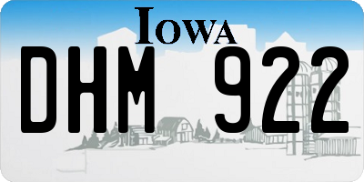 IA license plate DHM922