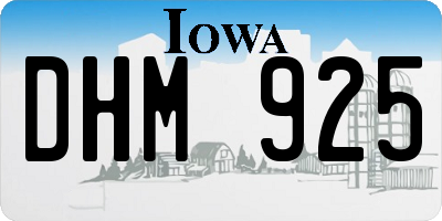 IA license plate DHM925