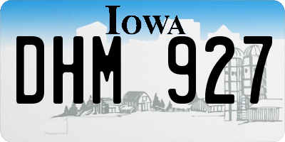 IA license plate DHM927