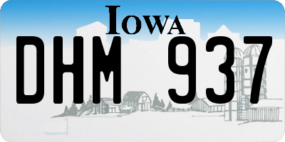 IA license plate DHM937