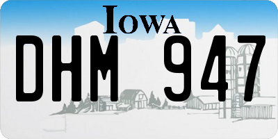 IA license plate DHM947