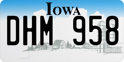 IA license plate DHM958