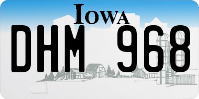 IA license plate DHM968