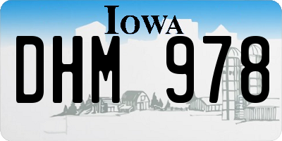 IA license plate DHM978