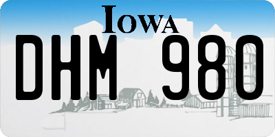 IA license plate DHM980