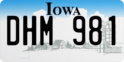 IA license plate DHM981