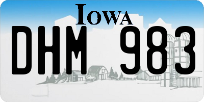 IA license plate DHM983