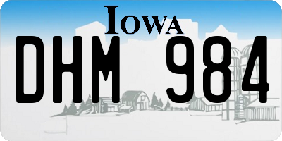 IA license plate DHM984