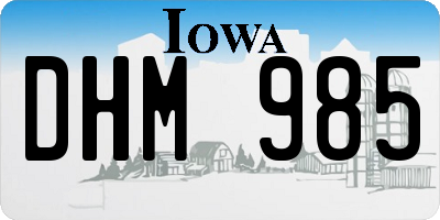 IA license plate DHM985