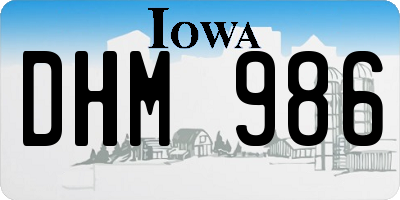 IA license plate DHM986