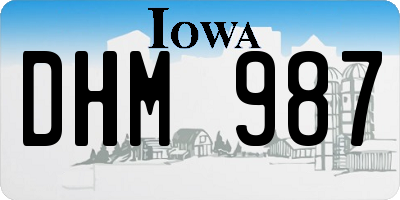 IA license plate DHM987