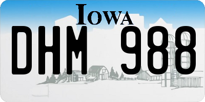 IA license plate DHM988