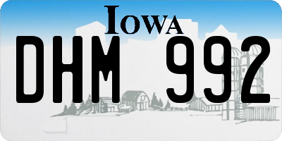 IA license plate DHM992