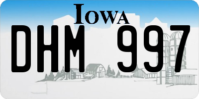 IA license plate DHM997