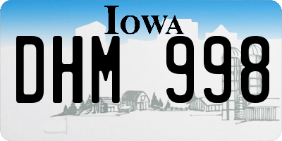 IA license plate DHM998