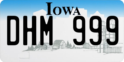 IA license plate DHM999