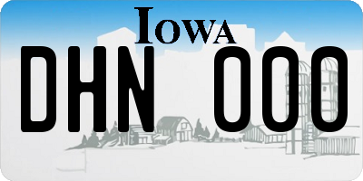 IA license plate DHN000