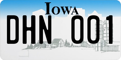 IA license plate DHN001