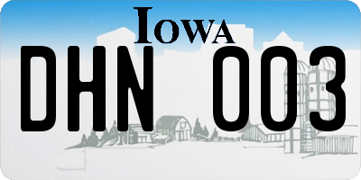 IA license plate DHN003