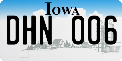 IA license plate DHN006