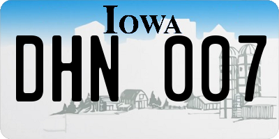 IA license plate DHN007