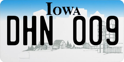 IA license plate DHN009