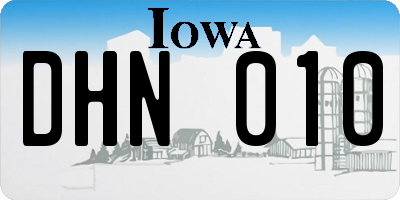 IA license plate DHN010