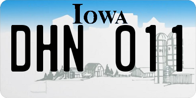 IA license plate DHN011