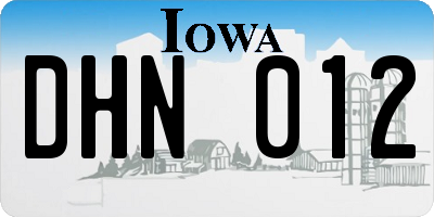 IA license plate DHN012