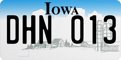 IA license plate DHN013