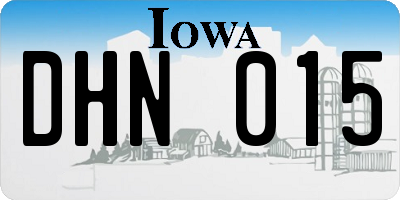 IA license plate DHN015