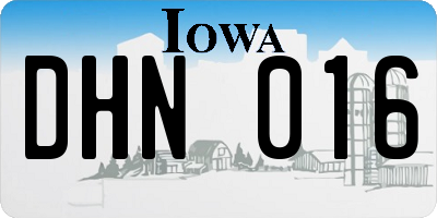 IA license plate DHN016