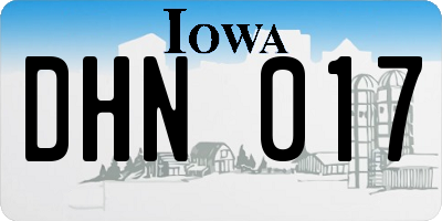 IA license plate DHN017