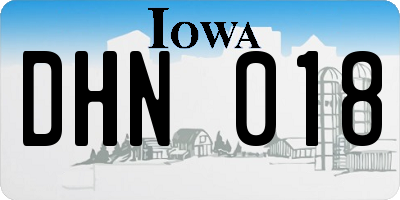 IA license plate DHN018