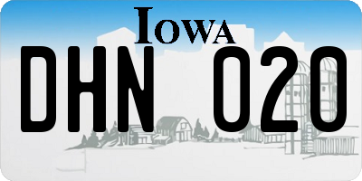 IA license plate DHN020