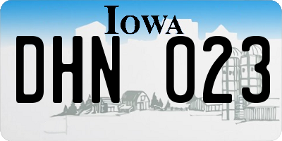 IA license plate DHN023