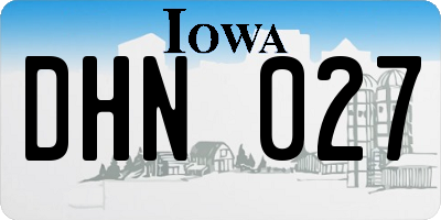 IA license plate DHN027