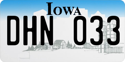 IA license plate DHN033