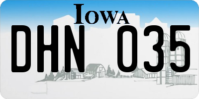 IA license plate DHN035