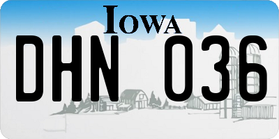 IA license plate DHN036