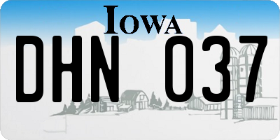 IA license plate DHN037