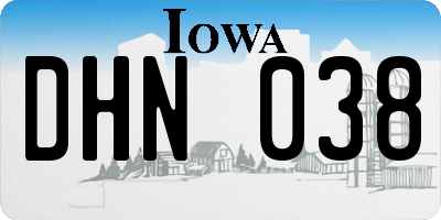 IA license plate DHN038