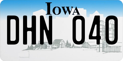 IA license plate DHN040