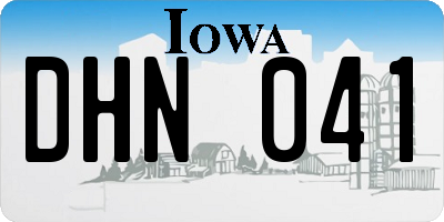 IA license plate DHN041