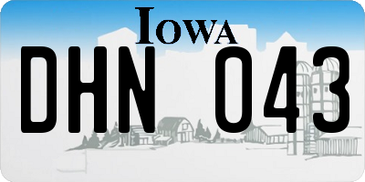 IA license plate DHN043