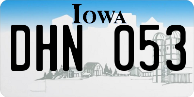 IA license plate DHN053