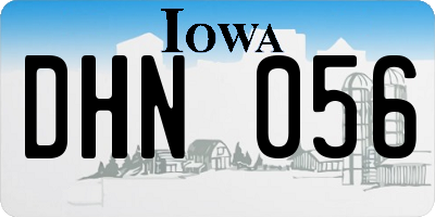 IA license plate DHN056