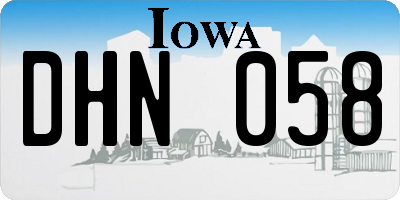 IA license plate DHN058