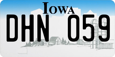 IA license plate DHN059