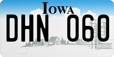 IA license plate DHN060